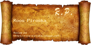 Roos Piroska névjegykártya